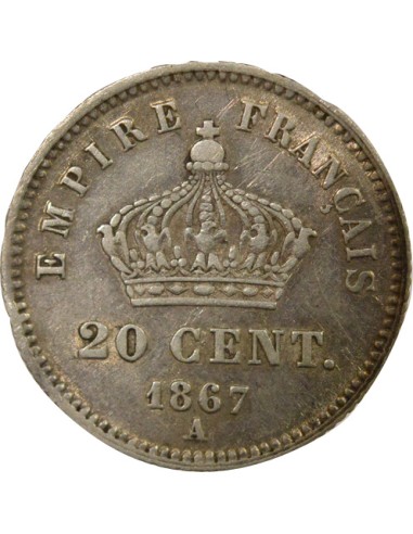 Napoléon III Grand Module 20 centimes Argent 1867 A - Paris