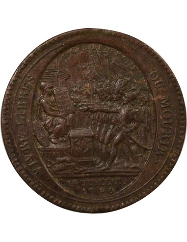 au Serment 5 sols Cuivre 1792 Birmingham