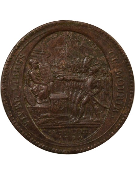 au Serment 5 sols Cuivre 1792 Birmingham