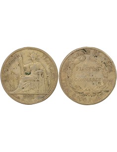 Indo-Chine Fr. Type 2 1 piastre Argent 1921 S San Francisco