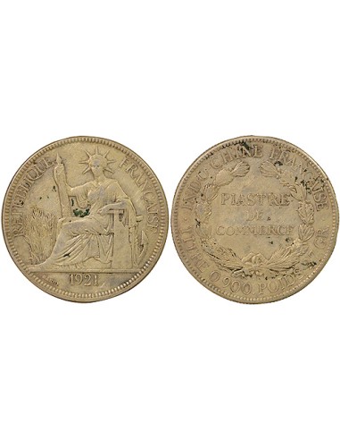Indo-Chine Fr. Type 2 1 piastre Argent 1921 S San Francisco