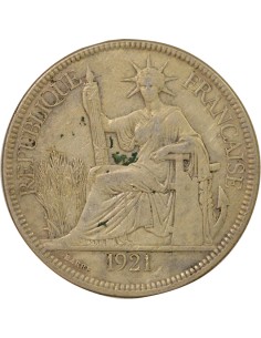 Indo-Chine Fr. Type 2 1 piastre Argent 1921 S San Francisco 2