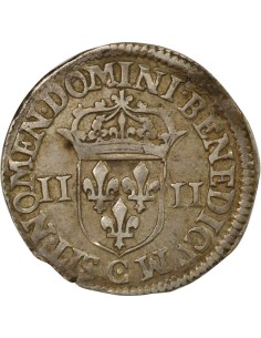 Louis XIII A la Croix fleurdelisée 1/4 ecu Argent 1615 C Saint-Lô 2