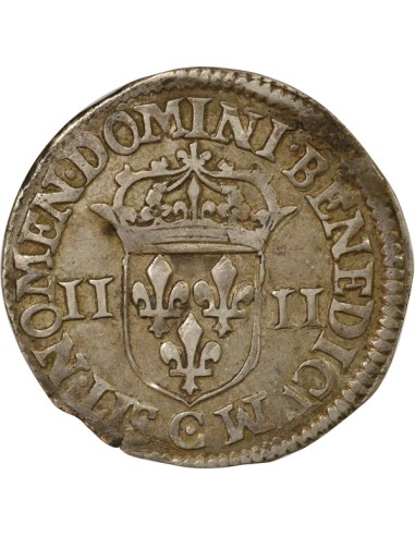 Louis XIII A la Croix fleurdelisée 1/4 ecu Argent 1615 C Saint-Lô
