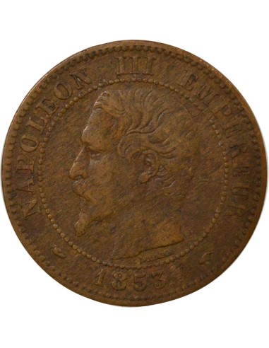 Napoléon III Tête nue 2 centimes Bronze 1853 A - Paris
