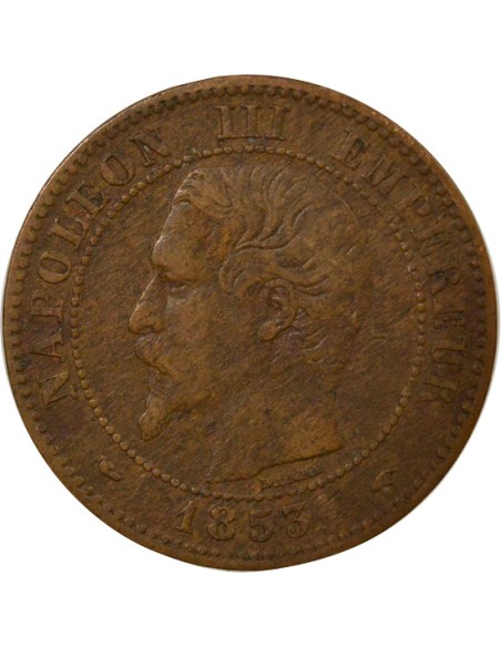Napoléon III Tête nue 2 centimes Bronze 1853 A - Paris