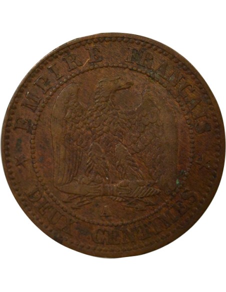 Napoléon III Tête nue 2 centimes Bronze 1853 A - Paris