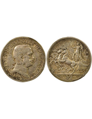 Italie Victor Emanuele III 2 lire Argent 1915 R Rome