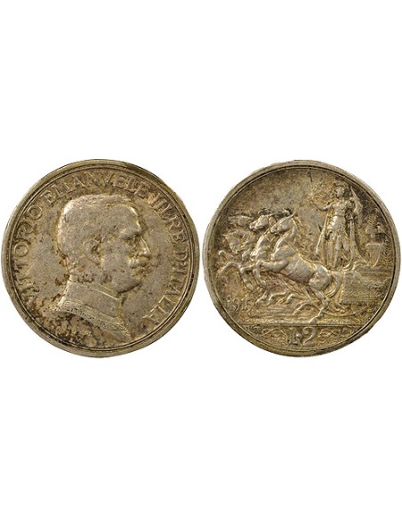 Italie Victor Emanuele III 2 lire Argent 1915 R Rome