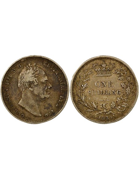 Grande Bretagne Guillaume IV 1 schilling Argent 1834 Londres