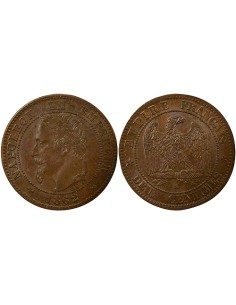 Napoléon III Tête Laurée 2 centimes Bronze 1862 K Bordeaux