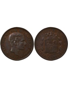 Espagne Alphonse XII d'Espagne 5 centimos Cuivre 1879 Barcelone