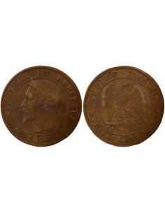 Napoléon III Tête nue 2 centimes Bronze 1856 B Rouen