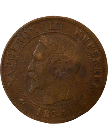 Napoléon III Tête nue 2 centimes Bronze 1856 B Rouen