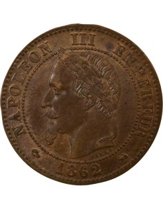 Napoléon III Tête Laurée 2 centimes Bronze 1862 K Bordeaux 2