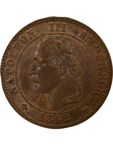 Napoléon III Tête Laurée 2 centimes Bronze 1862 K Bordeaux