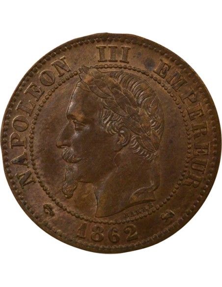 Napoléon III Tête Laurée 2 centimes Bronze 1862 K Bordeaux