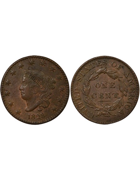 USA Type 1 1 cent Cuivre 1828 Philadelphie
