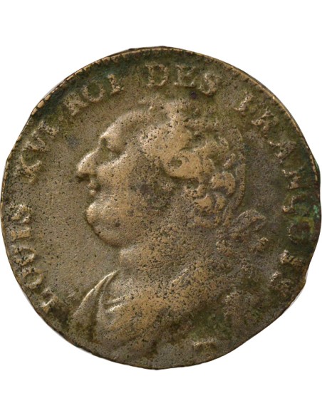 Louis XVI au Faisceau 12 deniers Cuivre 1792 T Nantes