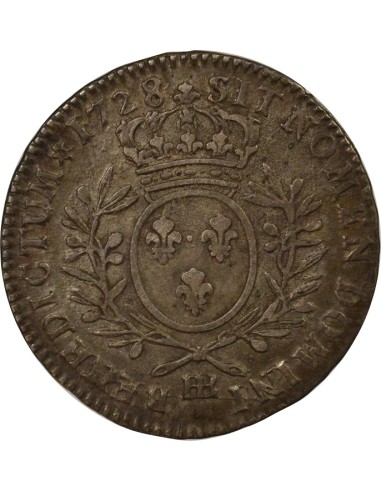 Louis XV au Buste Habillé 1/2 écu Argent 1728 BB Strasbourg