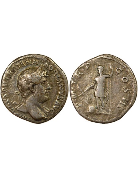 Rome Empire Hadrien Fortuna debout 1 denier Argent 121 R Rome