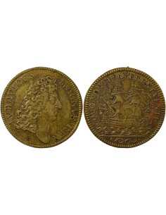 Louis XIV Marine 1 jeton Laiton