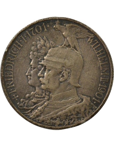 Etats Allemands (Prusse) Guillaume II de Prusse 2 mark Argent 1901 A Berlin