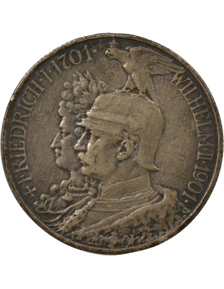 Etats Allemands (Prusse) Guillaume II de Prusse 2 mark Argent 1901 A Berlin