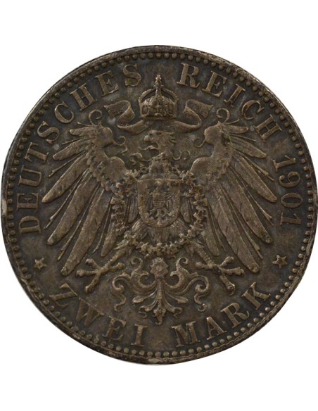 Etats Allemands (Prusse) Guillaume II de Prusse 2 mark Argent 1901 A Berlin
