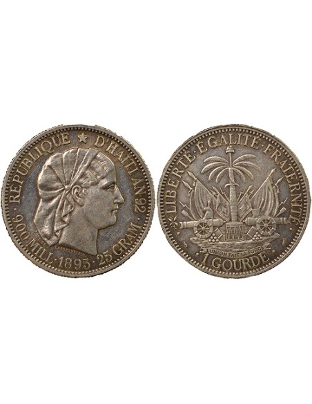 Haïti Liberté Créole 1 gourde Argent 1895 A Paris