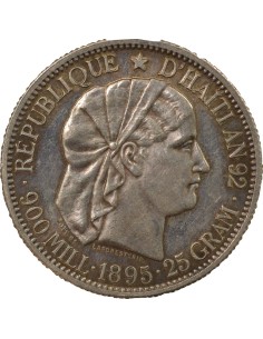 Haïti Liberté Créole 1 gourde Argent 1895 A Paris 2