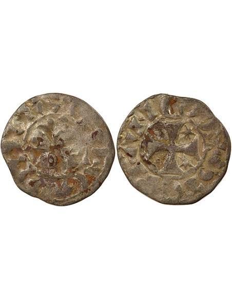 Duché de Bretagne Étienne I de Penthièvre 1 denier Billon 1138-1184 Guingamp