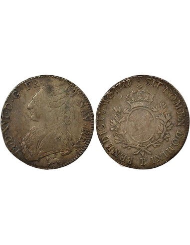 Louis XVI au Buste Habillé 1 ecu Argent 1788/7 B Rouen