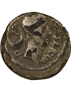 République Romaine Jules César Vénus debout 1 denier Cuivre plaqué Argent 44 Av JC 2