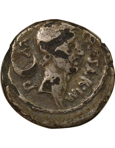 République Romaine Jules César Vénus debout 1 denier Cuivre plaqué Argent 44 Av JC