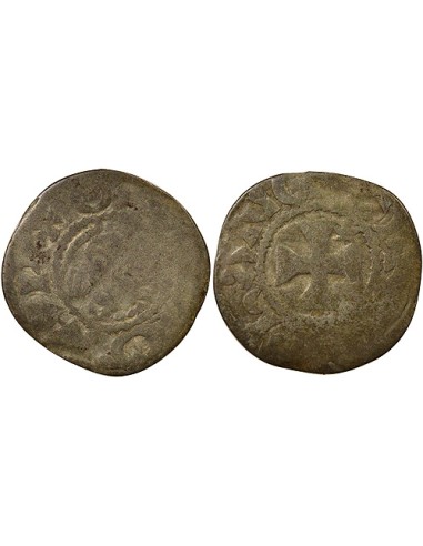 Duché de Bretagne Étienne I de Penthièvre 1 denier Billon 1138-1184 Guingamp
