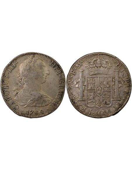 Mexique Charles III d'Espagne 8 reales Argent 1784 Mo Mexico City