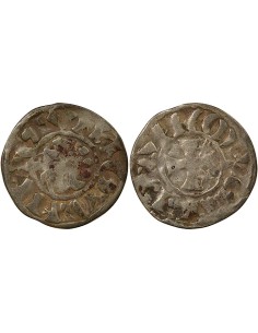 Duché de Bretagne Étienne I de Penthièvre 1 denier Billon 1138-1184 Guingamp