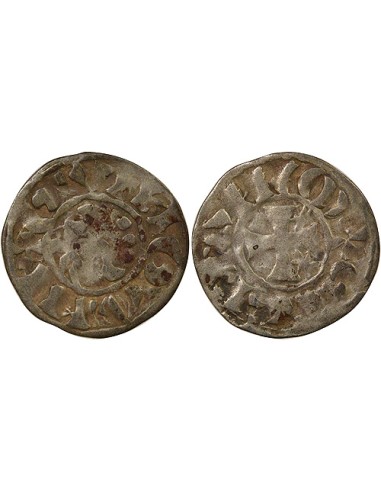 Duché de Bretagne Étienne I de Penthièvre 1 denier Billon 1138-1184 Guingamp