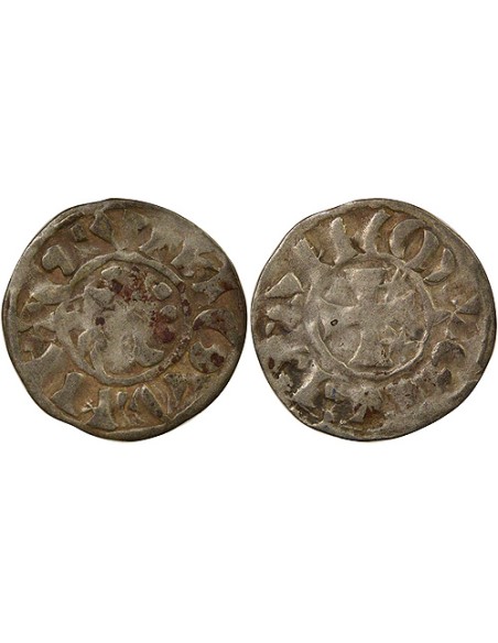 Duché de Bretagne Étienne I de Penthièvre 1 denier Billon 1138-1184 Guingamp