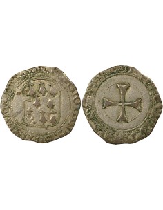 Duché de Bretagne François II de Bretagne A la Targe 1 blanc Billon 1458-1488 9 Rennes