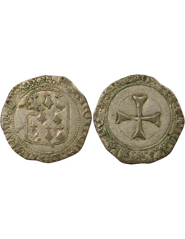 Duché de Bretagne François II de Bretagne A la Targe 1 blanc Billon 1458-1488 9 Rennes