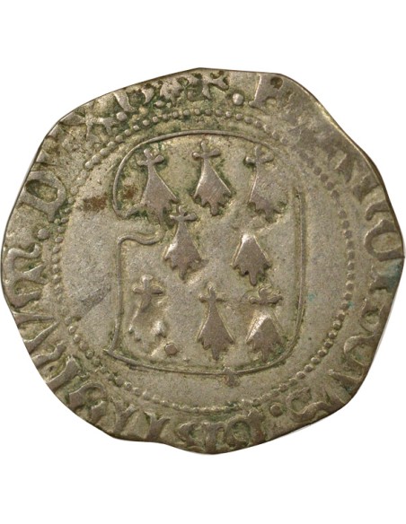Duché de Bretagne François II de Bretagne A la Targe 1 blanc Billon 1458-1488 9 Rennes