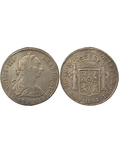Pérou Charles III d'Espagne 8 reales Argent 1774 BF Lima