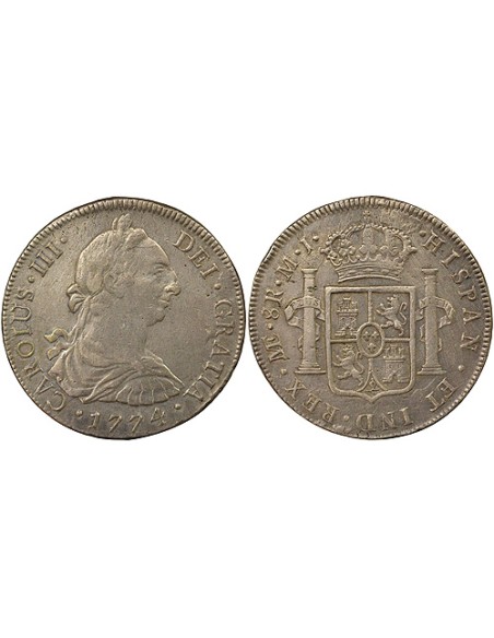 Pérou Charles III d'Espagne 8 reales Argent 1774 BF Lima