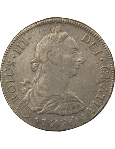 Pérou Charles III d'Espagne 8 reales Argent 1774 BF Lima