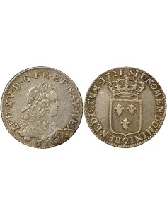 Louis XV 1/3 ecu Argent 1721 9 Rennes