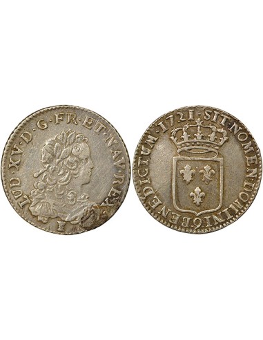 Louis XV 1/3 ecu Argent 1721 9 Rennes