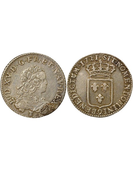 Louis XV 1/3 ecu Argent 1721 9 Rennes