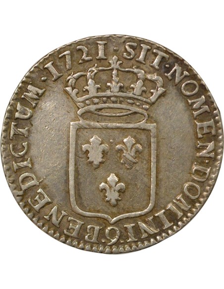 Louis XV 1/3 ecu Argent 1721 9 Rennes